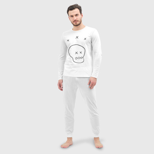 Мужская пижама с лонгсливом хлопок DeathStranding на спине, цвет белый - фото 3