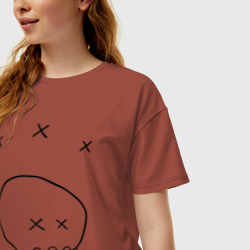 Женская футболка хлопок Oversize DeathStranding на спине - фото 2