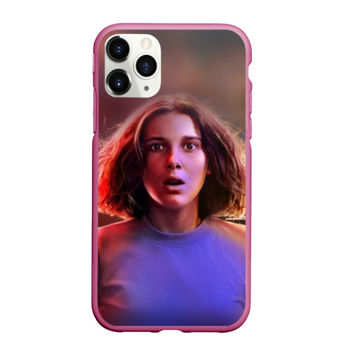 Чехол для iPhone 11 Pro Max матовый Stranger things, цвет малиновый