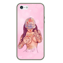 Чехол для iPhone 5/5S матовый Sexy tattoo girl