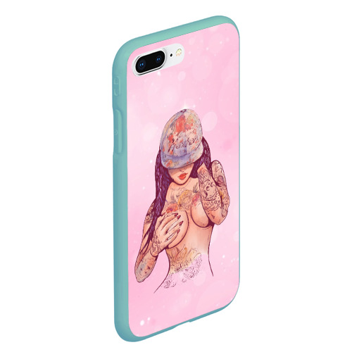 Чехол для iPhone 7Plus/8 Plus матовый Sexy tattoo girl, цвет мятный - фото 3