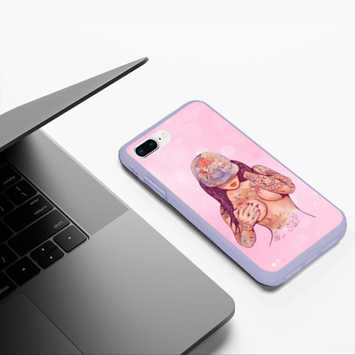 Чехол для iPhone 7Plus/8 Plus матовый Sexy tattoo girl, цвет светло-сиреневый - фото 5