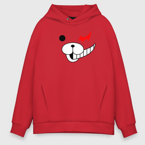 Мужское худи Oversize хлопок Monokuma части лица, цвет красный