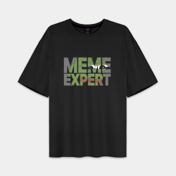 Женская футболка Oversize хлопок premium Meme expert