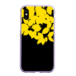Чехол для iPhone XS Max матовый Желтые Листья - Минимализм