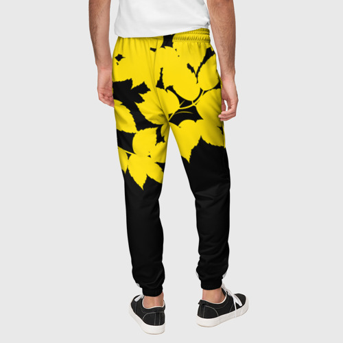 Мужские брюки 3D Желтые Листья - Минимализм, цвет 3D печать - фото 5