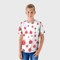 Детская футболка 3D Жучки-белый фон - фото 2