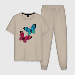 Мужская пижама хлопок Две бабочки