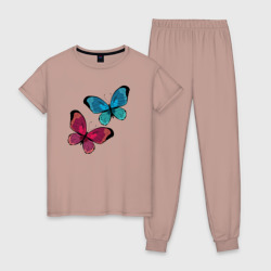 Женская пижама хлопок Две бабочки
