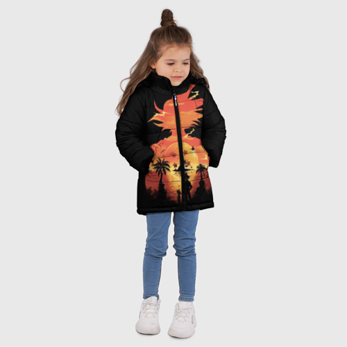 Зимняя куртка для девочек 3D Dragon Ball Illusion, цвет красный - фото 5