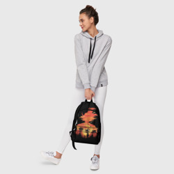 Рюкзак с принтом Dragon Ball Illusion для любого человека, вид спереди №6. Цвет основы: белый