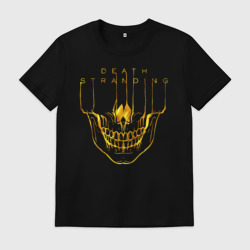 Мужская футболка хлопок Death Stranding DS золотой череп