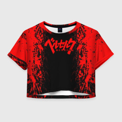 Женская футболка Crop-top 3D Berserk logo red