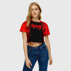 Женская футболка Crop-top 3D Berserk logo red - фото 2