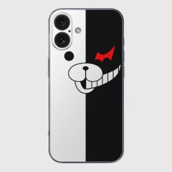 Чехол для iPhone 16 силиконовый с защитой камеры Monokuma капюшон Монокума