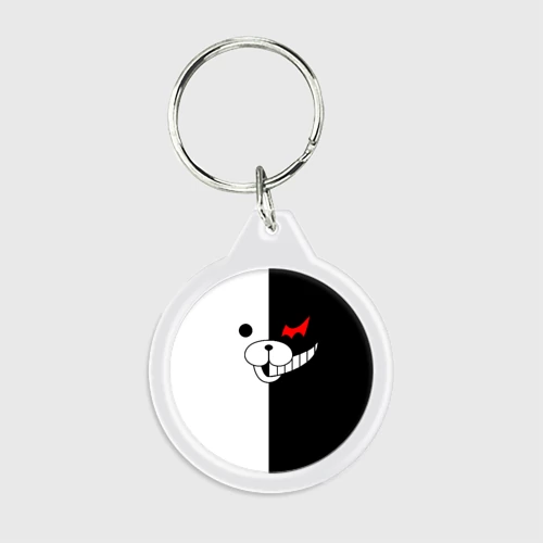 Брелок круглый Monokuma капюшон Монокума
