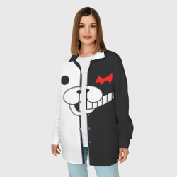 Женская рубашка oversize 3D Monokuma капюшон Монокума - фото 2