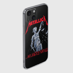 Чехол для iPhone 15 силиконовый с защитой камеры Metallica Металлика Металика - фото 2