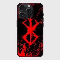 Чехол силиконовый для Apple iPhone 15 Pro Мax матовый Berserk logo elements