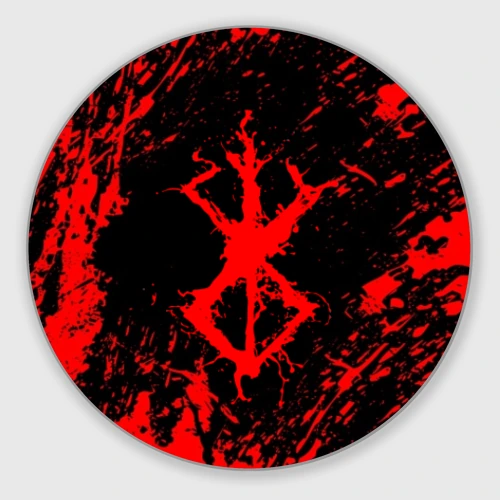 Круглый коврик для мышки Berserk logo elements