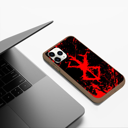 Чехол для iPhone 11 Pro Max матовый Berserk logo elements, цвет коричневый - фото 5