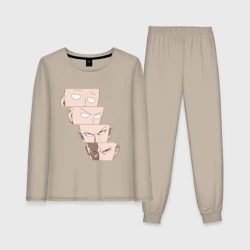 Женская пижама с лонгсливом хлопок Saitama Face