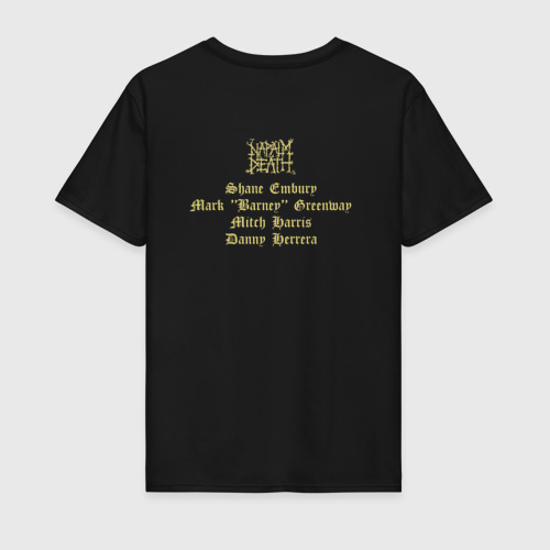 Мужская футболка хлопок с принтом Napalm Death, вид сзади #1