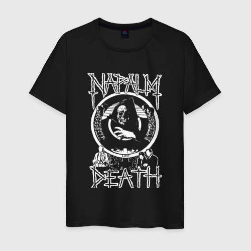 Мужская футболка хлопок с принтом Napalm Death, вид спереди #2