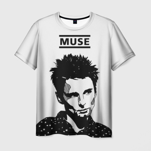 Мужская футболка с принтом Muse british rock band, вид спереди №1