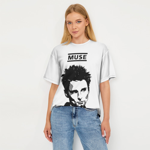 Женская футболка oversize 3D Muse, цвет 3D печать - фото 5