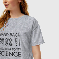Женская футболка хлопок Oversize Наука на практике - фото 2