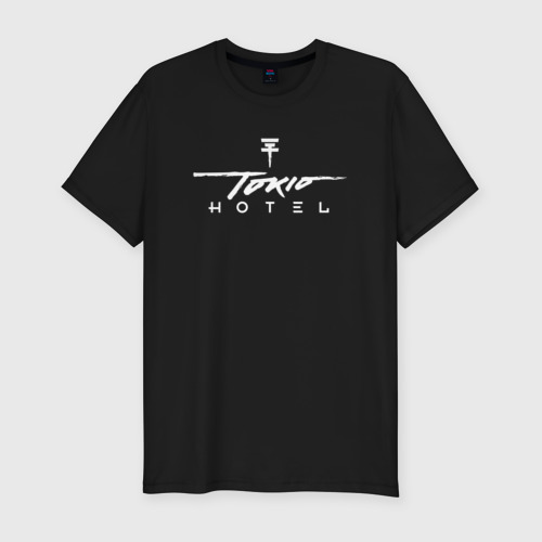 Мужская приталенная футболка из хлопка с принтом Tokio Hotel, вид спереди №1