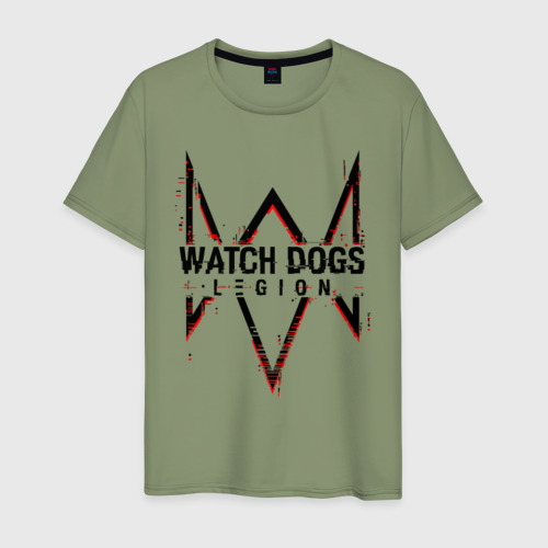 Мужская футболка хлопок WATCH DOGS LEGION, цвет авокадо