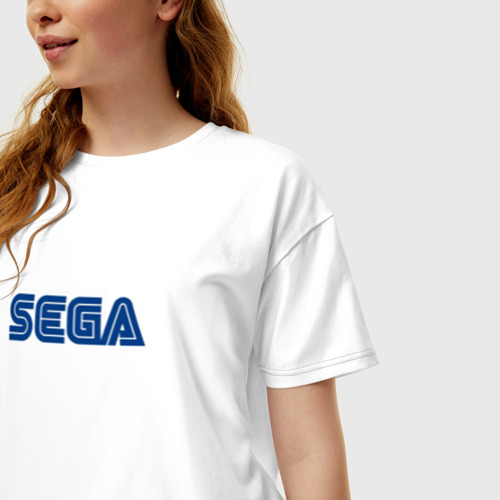 Женская футболка хлопок Oversize Sega, цвет белый - фото 3