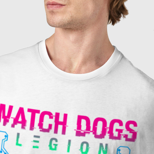 Мужская футболка хлопок WATCH DOGS LEGION, цвет белый - фото 6