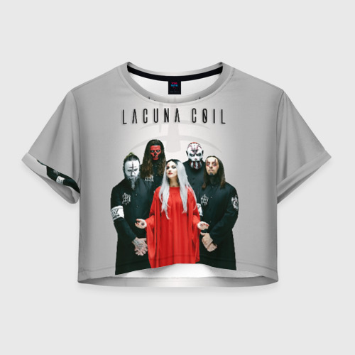 Женская футболка Crop-top 3D Lacuna Coil, цвет 3D печать