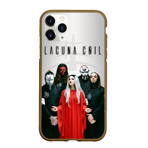 Чехол для iPhone 11 Pro Max матовый Lacuna Coil, цвет коричневый