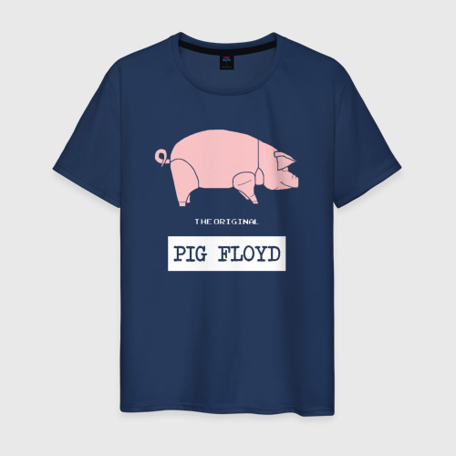 Мужская футболка хлопок Pig Floyd, цвет темно-синий