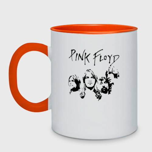 Кружка двухцветная Pink Floyd, цвет белый + оранжевый