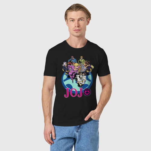 Мужская футболка хлопок с принтом Герои JoJo's Bizarre Adventure, фото на моделе #1