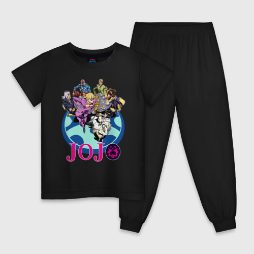 Детская пижама хлопок с принтом Герои JoJo's Bizarre Adventure, вид спереди #2