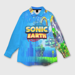 Мужская рубашка oversize 3D Sonic earth