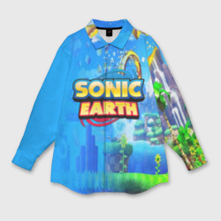 Женская рубашка oversize 3D Sonic earth