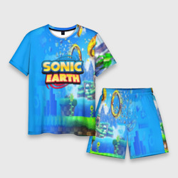 Мужской костюм с шортами 3D Sonic earth