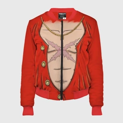 Женский бомбер 3D One Piece грудь Луффи со шляпой для косплея