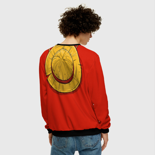 Мужской свитшот 3D One Piece грудь Луффи со шляпой для косплея, цвет черный - фото 4