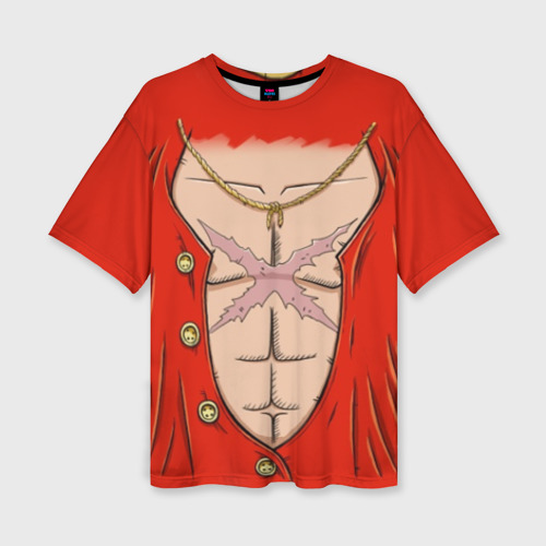 Женская футболка oversize 3D One Piece грудь Луффи со шляпой для косплея, цвет 3D печать