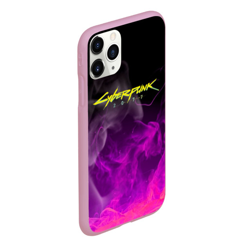 Чехол для iPhone 11 Pro Max матовый CYBERPUNK 2077, цвет розовый - фото 3