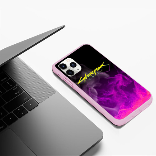 Чехол для iPhone 11 Pro Max матовый CYBERPUNK 2077, цвет розовый - фото 5