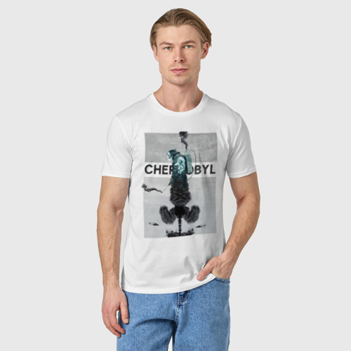 Мужская футболка хлопок Чернобыль 11, цвет белый - фото 3